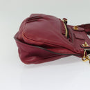 Chloe Margaret Hand Bag Leather 2way Wine Red Gold Auth BA4349-4