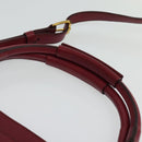 Chloe Margaret Hand Bag Leather 2way Wine Red Gold Auth BA4349-8
