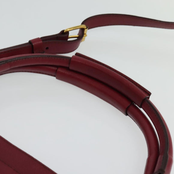 Chloe Margaret Hand Bag Leather 2way Wine Red Gold Auth BA4349