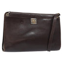 Christian Dior Shoulder Bag Leather Dark Brown Gold Auth BA4358-1