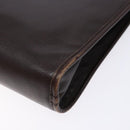 Christian Dior Shoulder Bag Leather Dark Brown Gold Auth BA4358-16