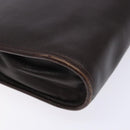 Christian Dior Shoulder Bag Leather Dark Brown Gold Auth BA4358-17