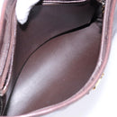 Christian Dior Shoulder Bag Leather Dark Brown Gold Auth BA4358-12