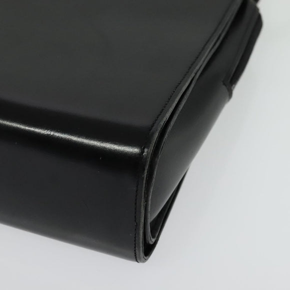 Christian Dior Shoulder Bag Leather Black Gold Auth BA4359