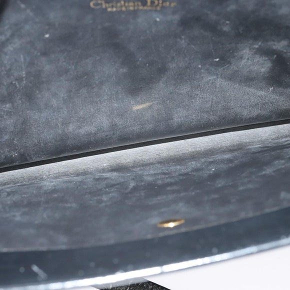 Christian Dior Shoulder Bag Leather Black Gold Auth BA4359