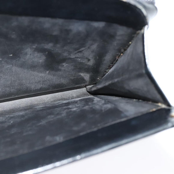 Christian Dior Shoulder Bag Leather Black Gold Auth BA4359