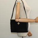 Christian Dior Shoulder Bag Leather Black Gold Auth BA4359-21