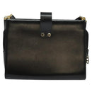 Christian Dior Shoulder Bag Leather Black Gold Auth BA4359-2