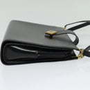 Christian Dior Shoulder Bag Leather Black Gold Auth BA4359-4