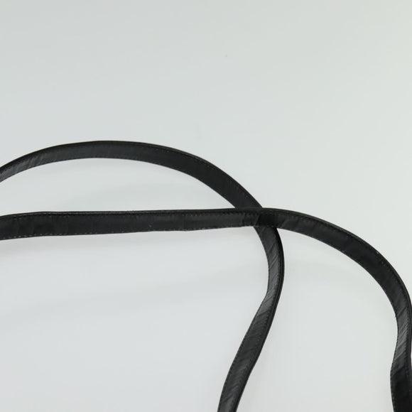 Christian Dior Shoulder Bag Leather Black Gold Auth BA4359