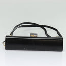 Christian Dior Shoulder Bag Leather Black Gold Auth BA4359-5