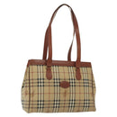 Burberrys Nova Check Shoulder Bag PVC Beige Gold Auth BA4360-1