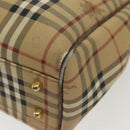 Burberrys Nova Check Shoulder Bag PVC Beige Gold Auth BA4360-11