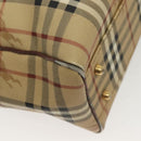 Burberrys Nova Check Shoulder Bag PVC Beige Gold Auth BA4360-12