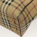 Burberrys Nova Check Shoulder Bag PVC Beige Gold Auth BA4360-13