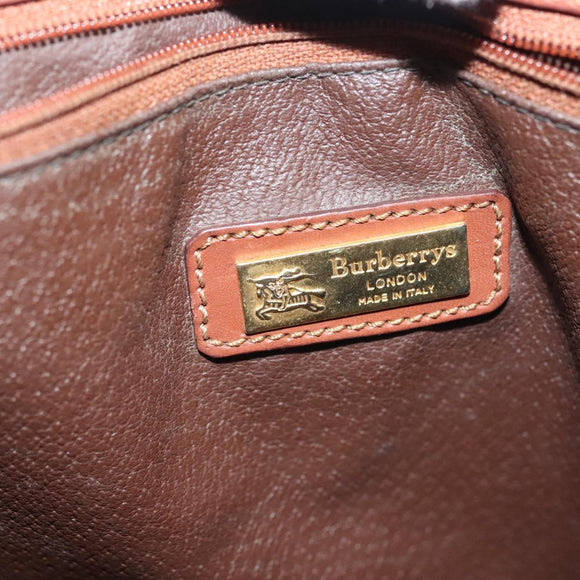 Burberrys Nova Check Shoulder Bag PVC Beige Gold Auth BA4360