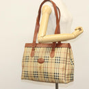 Burberrys Nova Check Shoulder Bag PVC Beige Gold Auth BA4360-22