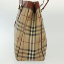 Burberrys Nova Check Shoulder Bag PVC Beige Gold Auth BA4360-4