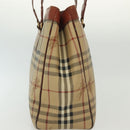 Burberrys Nova Check Shoulder Bag PVC Beige Gold Auth BA4360-5