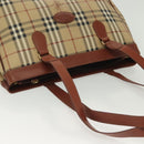 Burberrys Nova Check Shoulder Bag PVC Beige Gold Auth BA4360-6