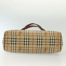 Burberrys Nova Check Shoulder Bag PVC Beige Gold Auth BA4360-9