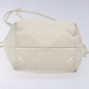 LOEWE Anagram Shoulder Bag Leather White Gold Auth BA4363-5
