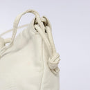 LOEWE Anagram Shoulder Bag Leather White Gold Auth BA4363-10