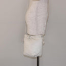 LOEWE Anagram Shoulder Bag Leather White Gold Auth BA4363-22