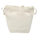 LOEWE Anagram Shoulder Bag Leather White Gold Auth BA4363-2