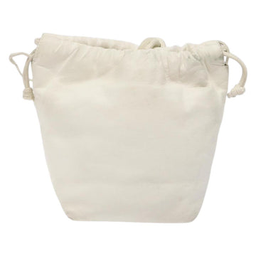 LOEWE Anagram Shoulder Bag Leather White Gold Auth BA4363 - 0