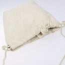 LOEWE Anagram Shoulder Bag Leather White Gold Auth BA4363-6