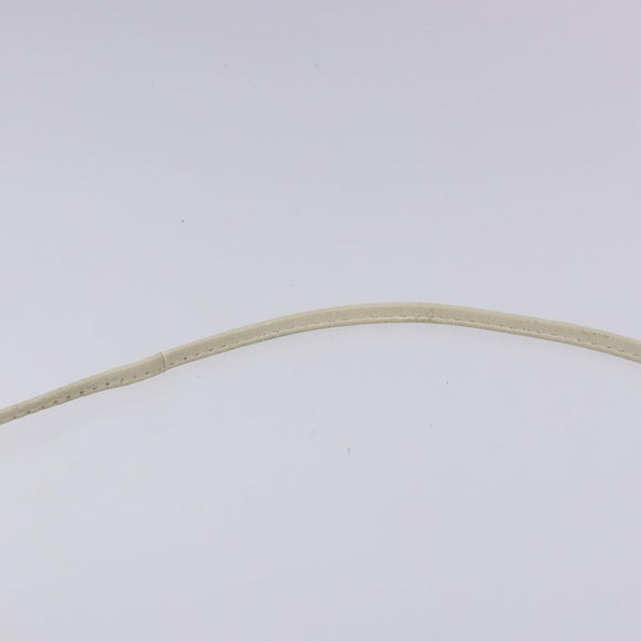 LOEWE Anagram Shoulder Bag Leather White Gold Auth BA4363