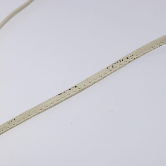 LOEWE Anagram Shoulder Bag Leather White Gold Auth BA4363