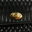 BALLY Quilted Hand Bag Leather Black Gold Auth BA4372-17