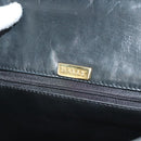 BALLY Quilted Hand Bag Leather Black Gold Auth BA4372-18