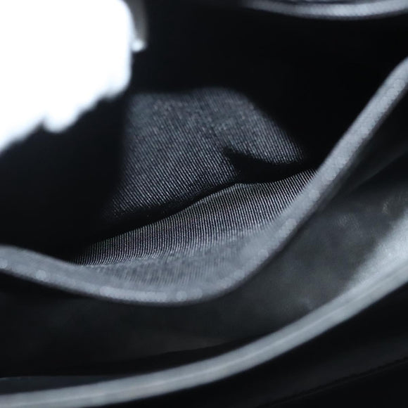 BALLY Quilted Hand Bag Leather Black Gold Auth BA4372