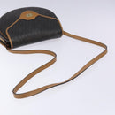 Christian Dior Honeycomb Canvas Shoulder Bag PVC Black Gold Auth BA4382-7