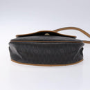 Christian Dior Honeycomb Canvas Shoulder Bag PVC Black Gold Auth BA4382-5