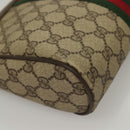 GUCCI GG Supreme Web Sherry Line Clutch Bag PVC Beige Gold Auth BA4384-10