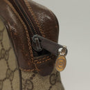 GUCCI GG Supreme Web Sherry Line Clutch Bag PVC Beige Gold Auth BA4384-12