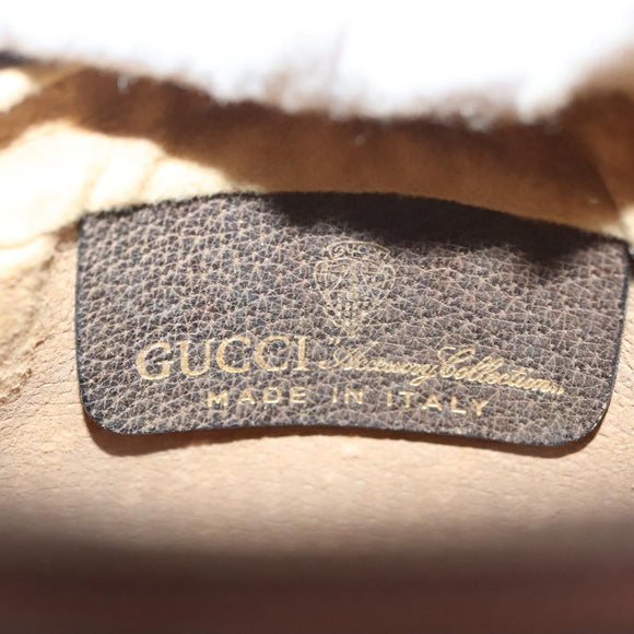 GUCCI GG Supreme Web Sherry Line Clutch Bag PVC Beige Gold Auth BA4384