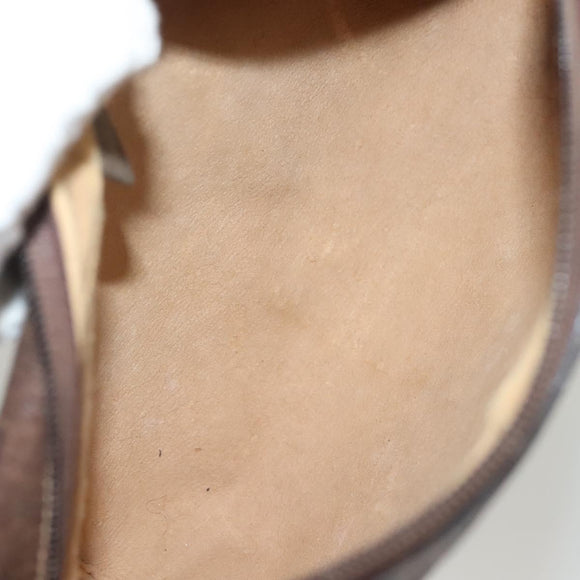 GUCCI GG Supreme Web Sherry Line Clutch Bag PVC Beige Gold Auth BA4384