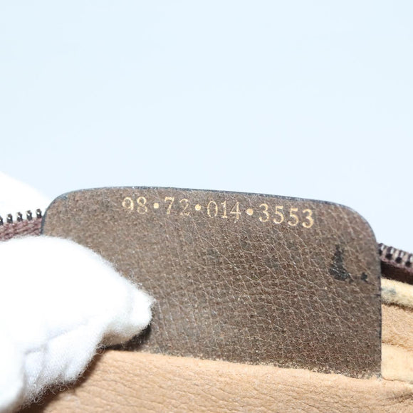 GUCCI GG Supreme Web Sherry Line Clutch Bag PVC Beige Gold Auth BA4384