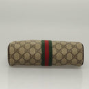 GUCCI GG Supreme Web Sherry Line Clutch Bag PVC Beige Gold Auth BA4384-7