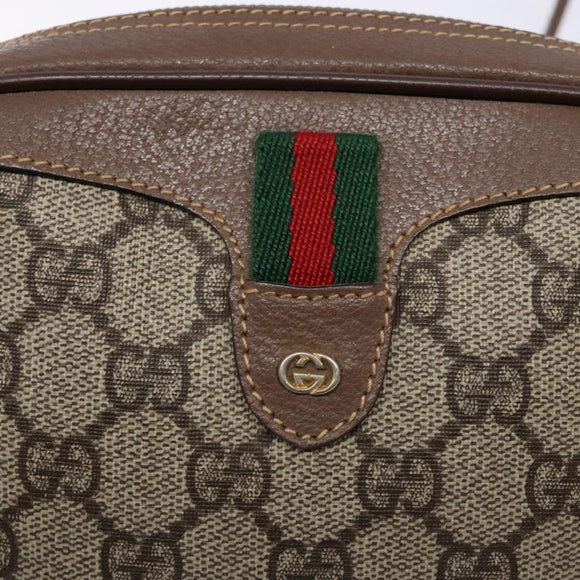 GUCCI GG Supreme Web Sherry Line Bag PVC Beige Gold 007 58 6112 Auth BA4386
