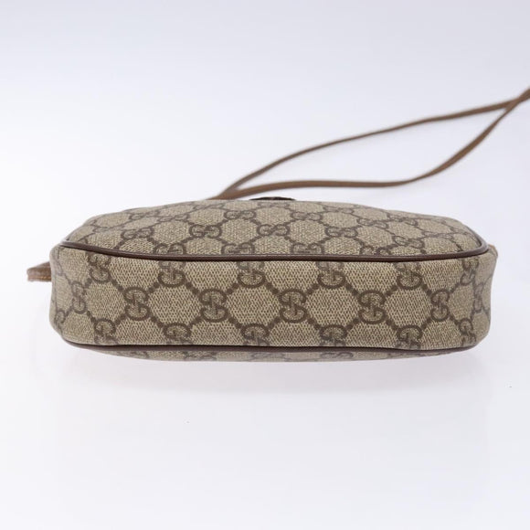 GUCCI GG Supreme Web Sherry Line Bag PVC Beige Gold 007 58 6112 Auth BA4386