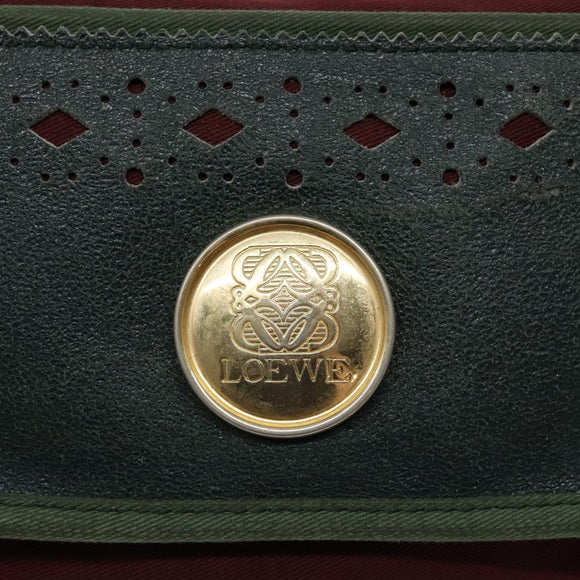 LOEWE Shoulder Bag Canvas Red Gold Auth BA4392