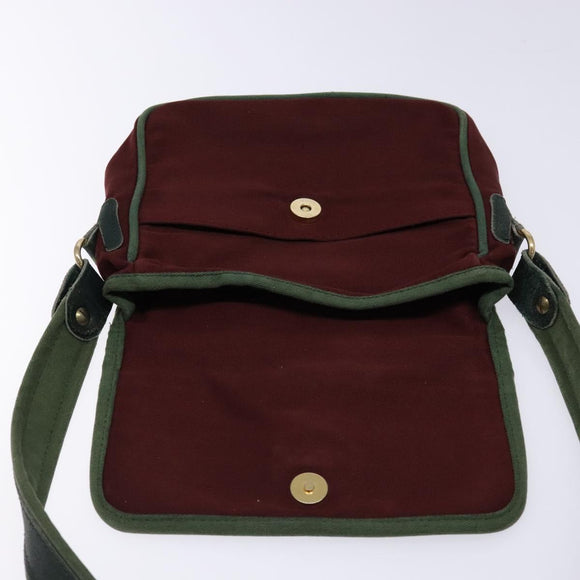 LOEWE Shoulder Bag Canvas Red Gold Auth BA4392