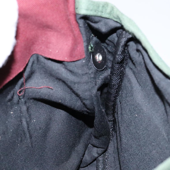 LOEWE Shoulder Bag Canvas Red Gold Auth BA4392