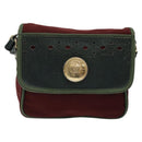 LOEWE Shoulder Bag Canvas Red Gold Auth BA4392-13